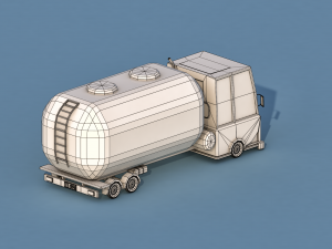 cartoon water truck Modelo 3D
