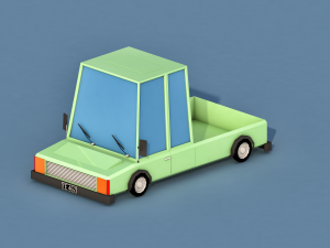 cartoon open car 3D मॉडल