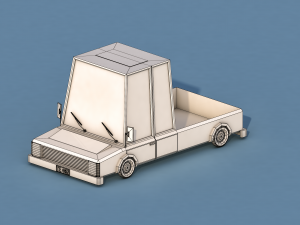 cartoon open car 3D मॉडल