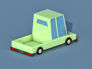 cartoon open car 3D मॉडल