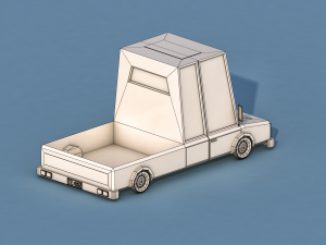 cartoon open car 3D मॉडल