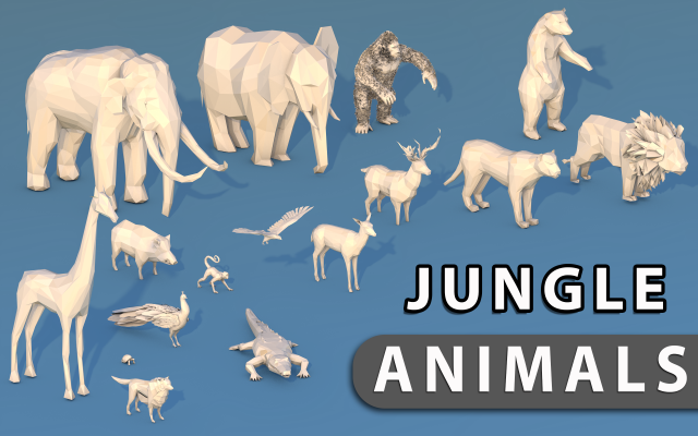 jungle animals 3D Модель .c4d .max .obj .3ds .fbx .stl .blend 