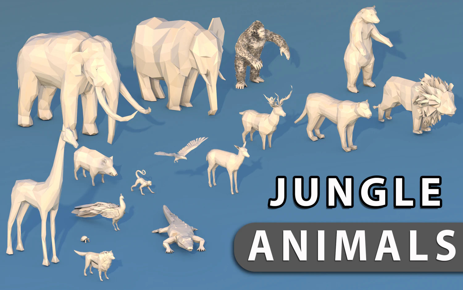 jungle animals 3D Model .c4d .max .obj .3ds .fbx .stl .blend