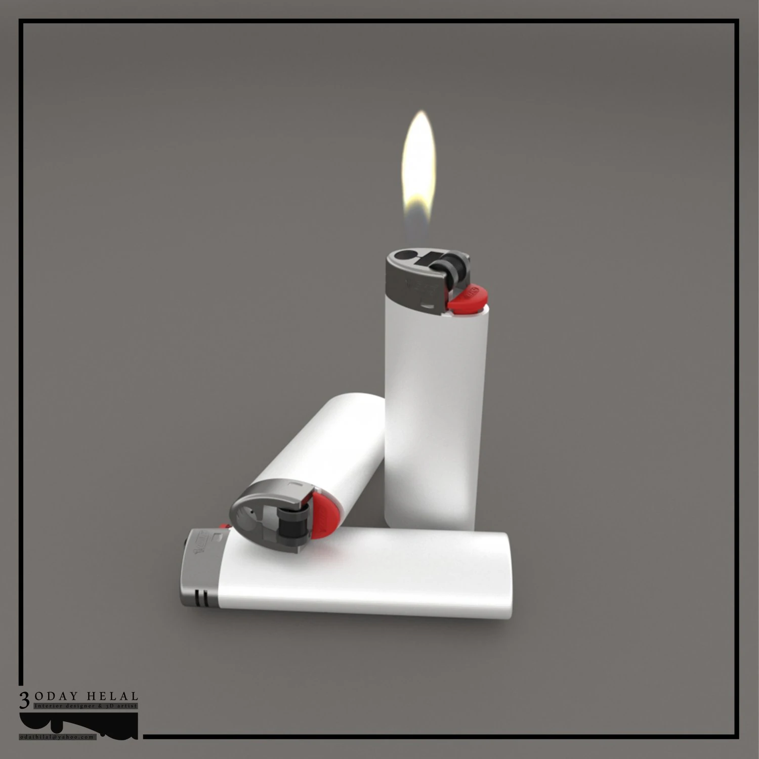bic lighter 3D Model .c4d .max .obj .3ds .fbx .stl .blend 