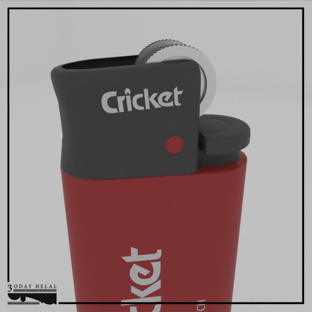 cricket lighter Model 3D .c4d .max .obj .3ds .fbx .stl .blend 