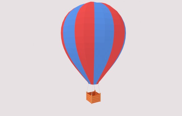 low poly air balloon Modello 3D .c4d .max .obj .3ds .fbx .stl .blend 