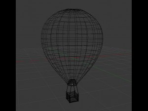 low poly air balloon Modello 3D