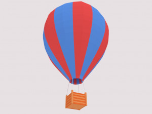 low poly air balloon Modello 3D