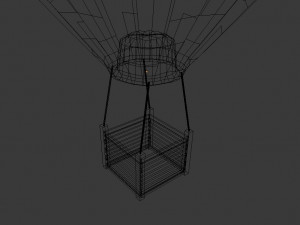 low poly air balloon Modello 3D