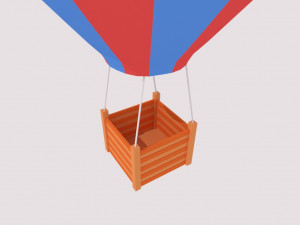 low poly air balloon Modello 3D