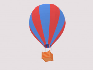 low poly air balloon Modello 3D