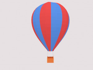 low poly air balloon Modello 3D
