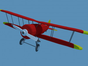 low poly biplane or plane Modelo 3D