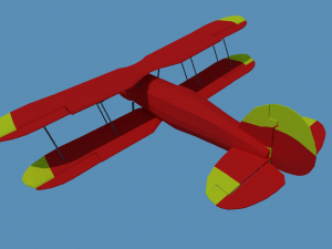 low poly biplane or plane Modelo 3D