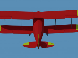 low poly biplane or plane Modelo 3D