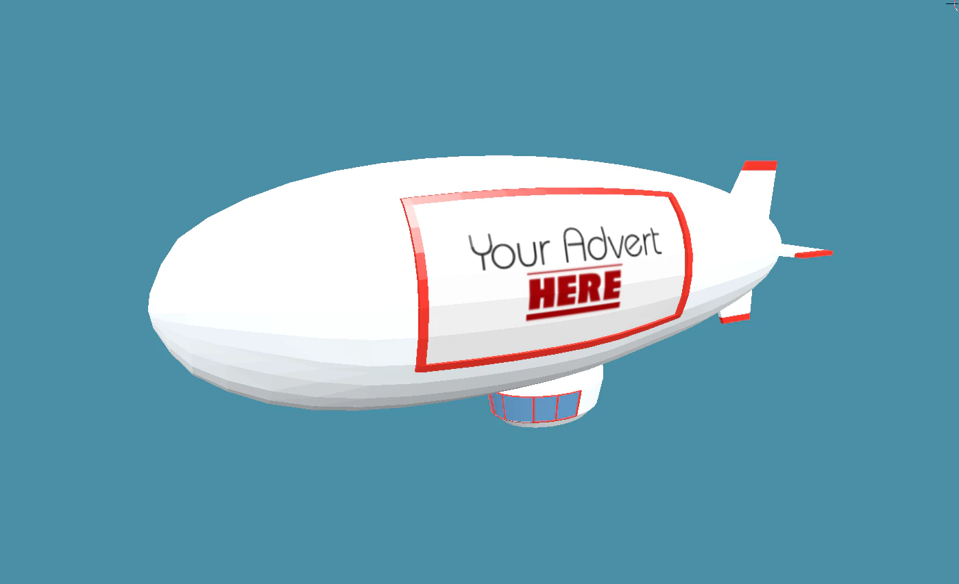 low poly airship 3D Model .c4d .max .obj .3ds .fbx .stl .blend 