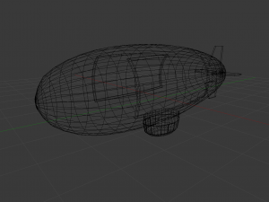 low poly airship Modelo 3D