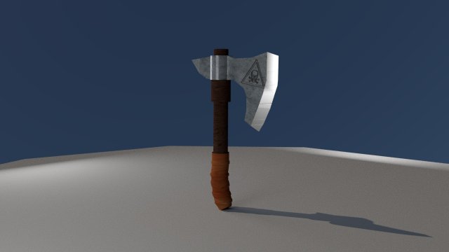 axe for game Model 3D .c4d .max .obj .3ds .fbx .stl .blend 