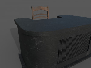 table with chair low poly 3D-Modell