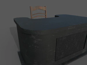 table with chair low poly 3D Model