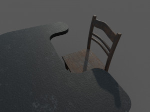 table with chair low poly 3D-Modell