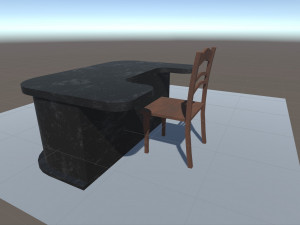 table with chair low poly 3D-Modell