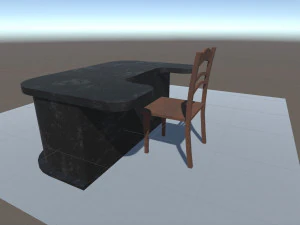 table with chair low poly 3D Model