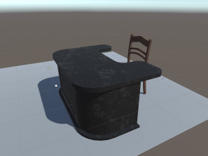 table with chair low poly 3D-Modell