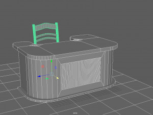 table with chair low poly 3D-Modell