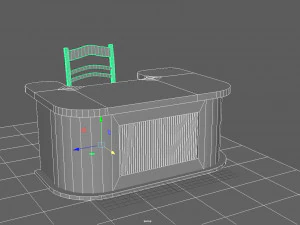 table with chair low poly 3D Model