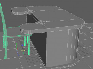 table with chair low poly 3D-Modell