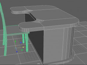 table with chair low poly 3D Model