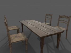 table with chairs 3D मॉडल