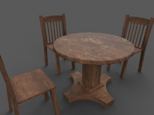 table with chairs 3D मॉडल
