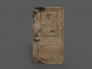 door wood low poly Model 3D