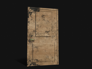 door wood low poly Model 3D