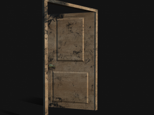 door wood low poly Model 3D