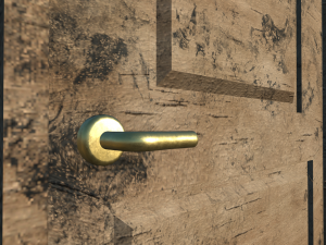 door wood low poly Model 3D