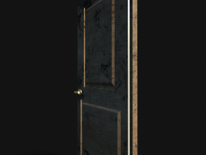 door wood low poly Model 3D