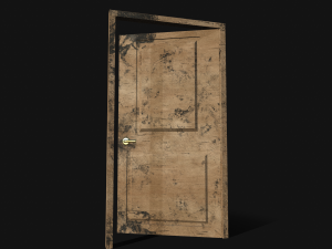 door wood low poly Model 3D