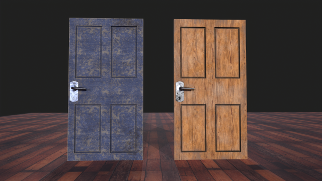 door wood low poly 3D मॉडल .c4d .max .obj .3ds .fbx .stl .blend 