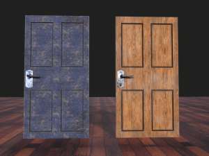 door wood low poly 3D मॉडल