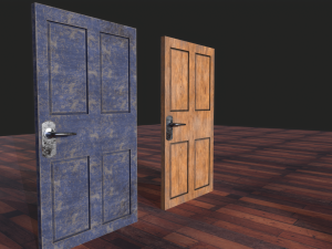 door wood low poly 3D मॉडल