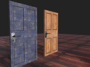 door wood low poly 3D Model