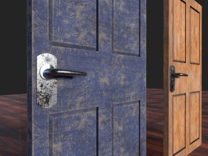 door wood low poly 3D मॉडल