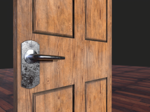 door wood low poly 3D मॉडल