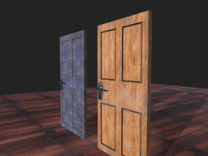 door wood low poly 3D मॉडल