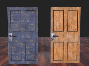 door wood low poly 3D मॉडल