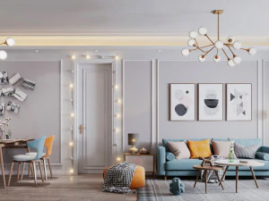 nowoczesny st&oacute;ł i krzesło Model 3D