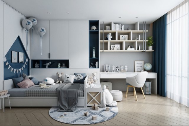 modern bedroom 3D 模型 .c4d .max .obj .3ds .fbx .stl .blend 
